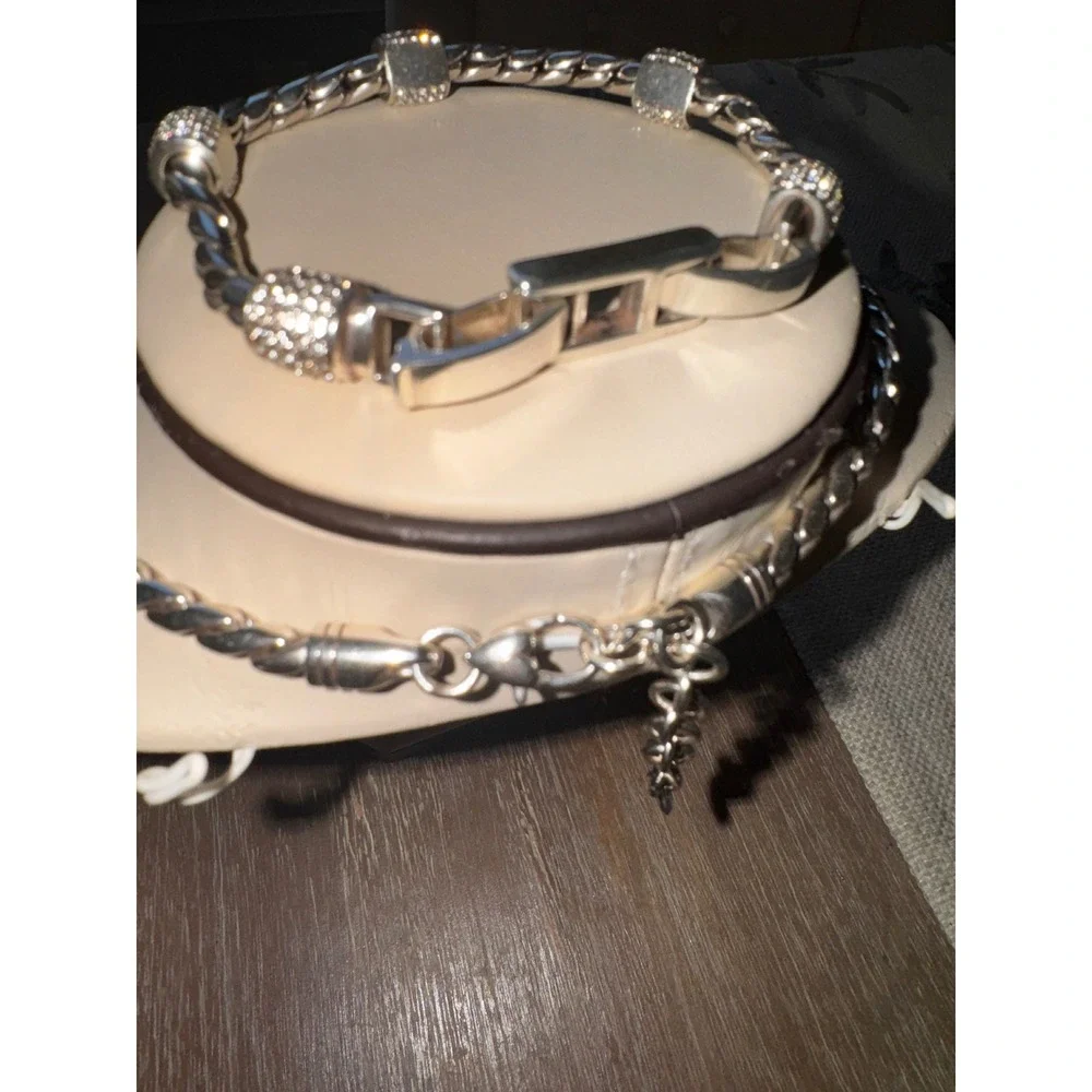 Brighton Silver Plated‎ Braided Bracelet with Crystal Accents - Picture 5 of 9